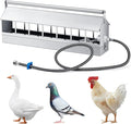 Automatic Chicken Waterer Stainless Steels 14 Windows Chicken Water Feeder Large Watering System with Float Valve Automatic Poultry Waterer for Duck Goose Pigeon Quail