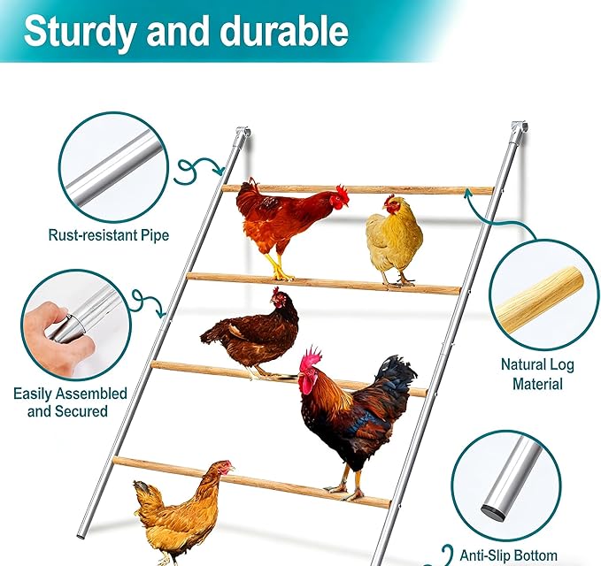 LotFun Metal Chicken Coop, Outdoor Chicken Runs for Yard with Waterproof & Anti-UV Cover, Double Lockable Doors, Outdoor Hen/Duck/Rabbit Runs for 10-30 Chickens (42in*1in*56in)