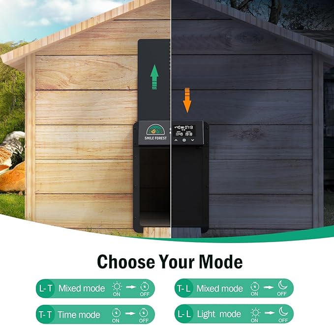 Automatic Chicken Coop Door, Automatic Chicken Door with Timer & Light Sensor