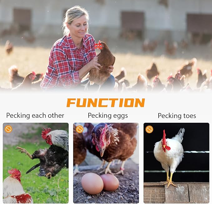 50 Pcs Pinless Peepers with Stickers, Pliers for Chickens, Pheasant Poultry Blinders, Anti-Pecking Glasses