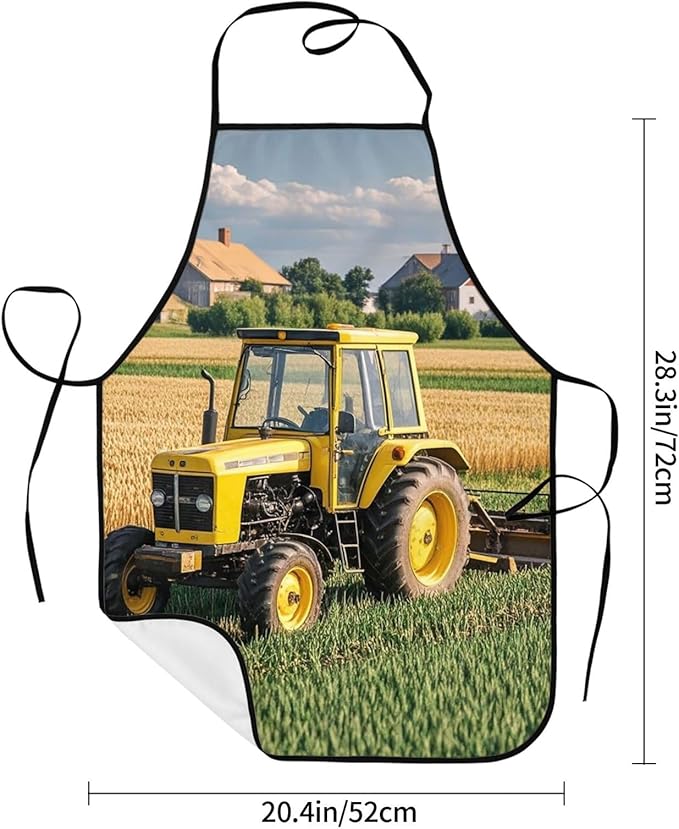 Waterproof Apron Adjustable Bib for Women Men Tractor farm Cooking Aprons Chef Bibs with 2 Pocket