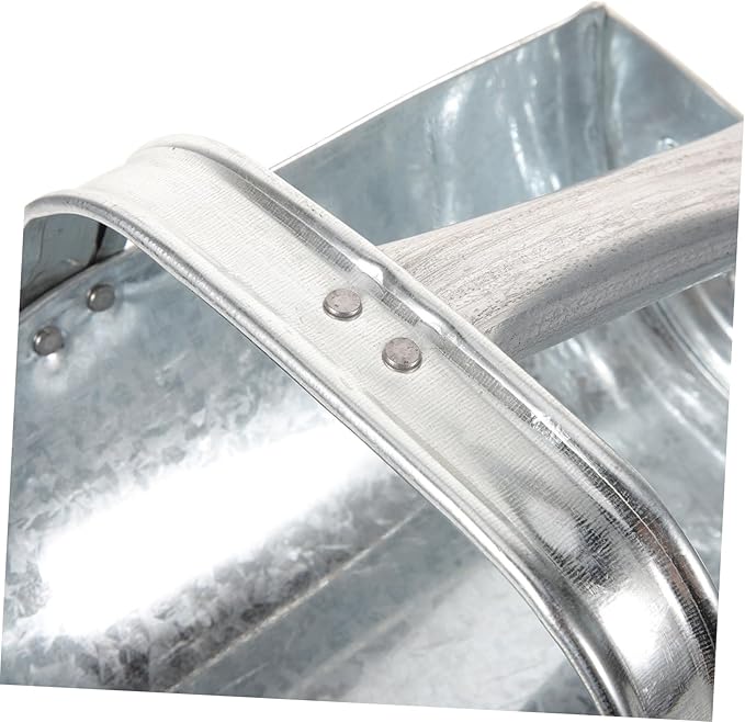 BESPORTBLE Large Stainless Steel Feeding Shovel for Livestock Sturdy Multi-use Feed Scoop Enclosed Handle for Farm Feeding and PET Fodder Distribution