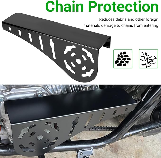 Mini Bike Chain Guard Clutch Cover Compatible with Predator 212cc 224cc 196cc 200cc Coleman CT200U CT200U-EX BT200X Baja Doodlebug DB30 GX160 GX200 Tilotson 212R Tecumseh Engine Minibike Parts