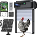 Automatic Chicken Coop Door with Camera, Solar Powered Smart Chicken Door with WiFi App Control, 1080P HD Night Vision, 5000 mAh Battery, Anti-Pinch Safety, Smart Alerts, Space-Saving Roll-Up Design