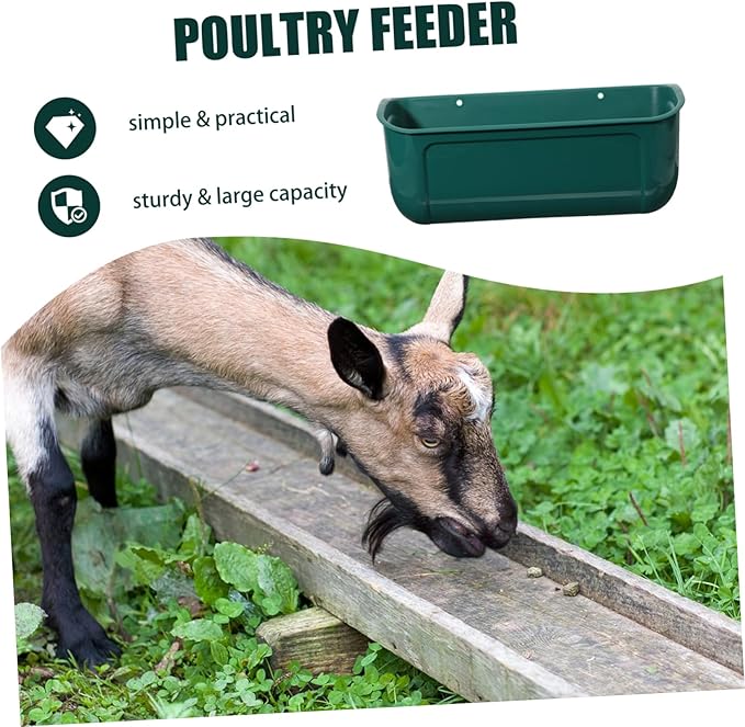Galvanized Chicken Feeder Large Capacity Poultry Feeder Auto Feed Trough for Birds Feed Trough Bucket