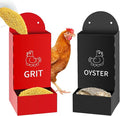 2-Pack Metal Chicken Grit and Oyster Shell Feeder with Drainage Holes -Perfect Backyard Coop Accessory