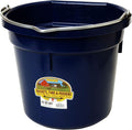 Little Giant® Flat Back Plastic Animal Feed Bucket | Animal Feed Bucket with Metal Handle | Horse Feed & Water Bucket | 20 Quarts | Navy
