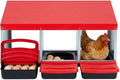 Chicken Nesting Box, 3 Hole Compartments Chickens Egg Laying Nest Boxes for Hens, Metal Chicken Egg Laying Box, Roll Out Egg Collection, Cleanable Pull Out Hen Roosting Boxes Wall Mount, Vented