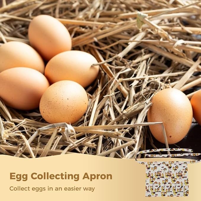 Sturdy Egg Collecting Apron, Canvas Design For Gathering Chicken Duck And Goose Eggs, Versatile 12 Pocket Style