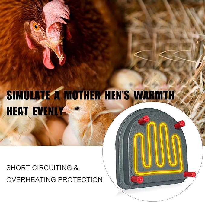 Chick Brooder Heat Plate Replacement Heat Lamp Brooder Box Adjustment Height Up to 15-20 Chicks Simulates Natural Heating by a Mother Hen for Healthier Chicks/Ducks