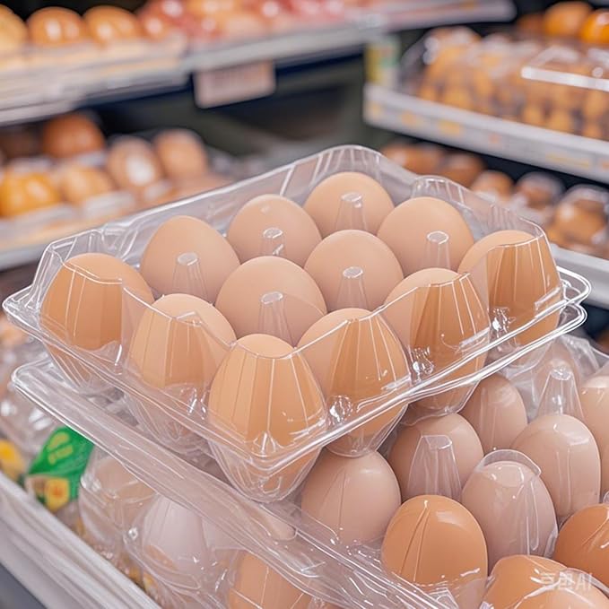 120 pcPlastic Bulk EggCarton,clear egg carton cheap bulk, Suitable For Storing Egg in Farmers' Markets, Supermarkets, Kitchens(2 * 6)