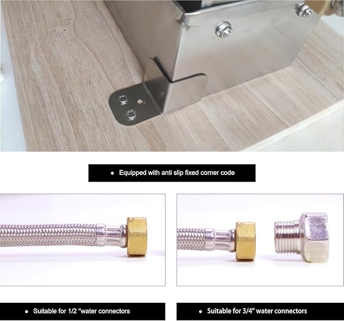 Automatic Chicken Waterer Dispenser 1 Gallon Large Stainless Metal Poultry Waterer Feeder Hanging Chicken Watering System with Float Valve Hose Kit for Pigeon Duck Goose Turkeys for Chicken Coop