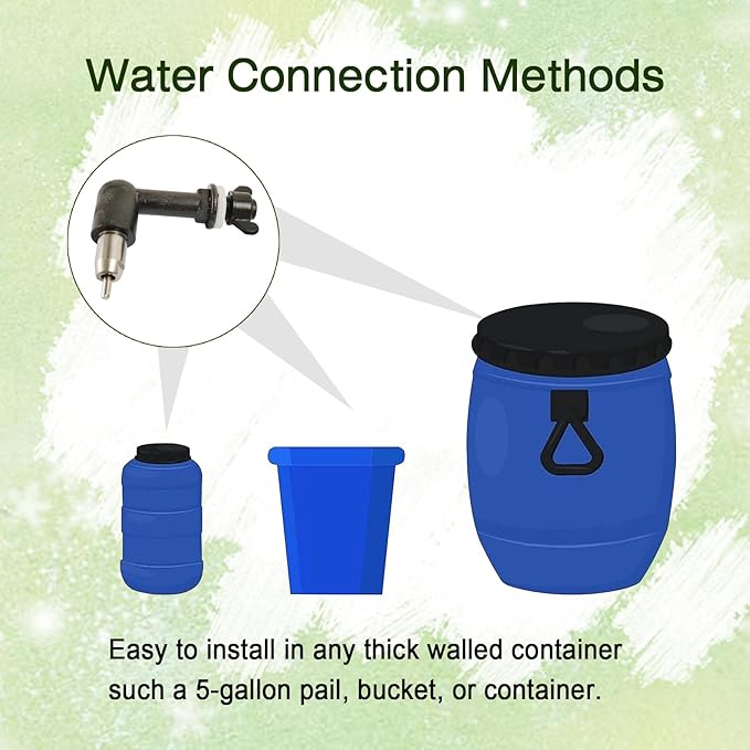 Rabbit Water Nipple Chick Nipple Drinker Metal Chicken Waterer Quail Water Nipples No Freeze Rodent Stainless Steel Drinker