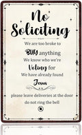 No Soliciting Sign for House, Front Door-Do Not Knock Or Ring Doorbell Sign for Office-Perfect Decorative Sign to Discourage Unwanted Visitors-Funny Metal Decor 8 X12 Inch