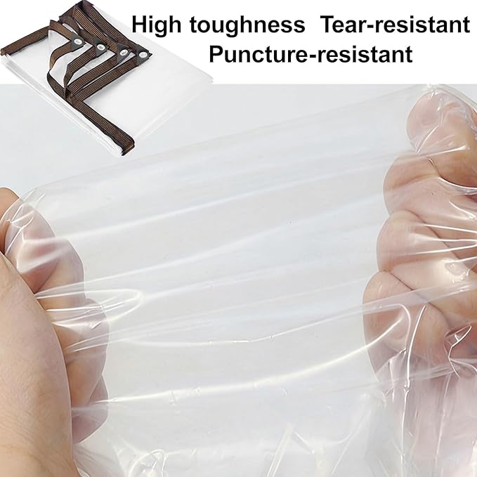 Clear Tarp Waterproof Tarps Heavy Duty Clear Vinyl Tarps, Plastic Tarp with Grommets Chicken Coop Cover Waterproof Transparent Tarpaulin for Pergola, Porch, Gazebos(4x6m/13.1x19.7ft)