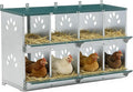8 Compartment Metal Chicken Nesting Box, Roll Out Hen Laying Box for Easy Egg Collection, Wall Mount Poultry Nest Box for Backyard Chickens, Green, 42.72" L x 16.34" W x 26.38" H