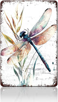 Dragonfly Garden Decor Watercolor Dragonfly Metal Tin Sign Vintage Wall Art for Home Decor Patio Garden Outdoor & Indoor Nature Inspired 12x16inch