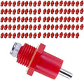100Pcs Automatic Poultry Drinker Chicken Nipple Drinking Dispenser Screw Style Red Wear Resistant for Farm Poultry Watering System Waterer