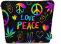 Makeup Bag For Purse Peace Love Symbol, Hippie Peace Love Sign Cosmetic Bags For Women With Zipper Travel Toiletry Pouch Makeup Bags Makeup Organizers Purse For Toiletries Cosmetics