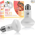 LUCKY HERP Intense Heat Lamp Bulbs for Reptiles 50W 2 Pack, UVA Daylight Reptile Heat Lamp, Reptile Basking Heat Light Bulb for Amphibian, Tortoise, Bearded Dragon, Lizard, Turtle, Snake Heating Use