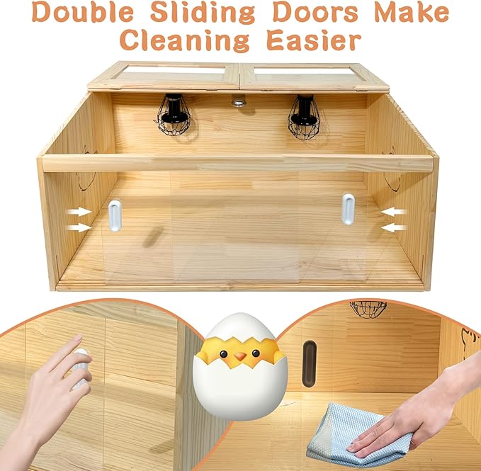 22-Piece Large Chicken Brooder Box 32", All-in-One Kit, Up to 35 Chicks Capacity, Brooder with Temp Controller, Thermometer, Chicken Brooder Box for Quail, Hamsters, Pattern A