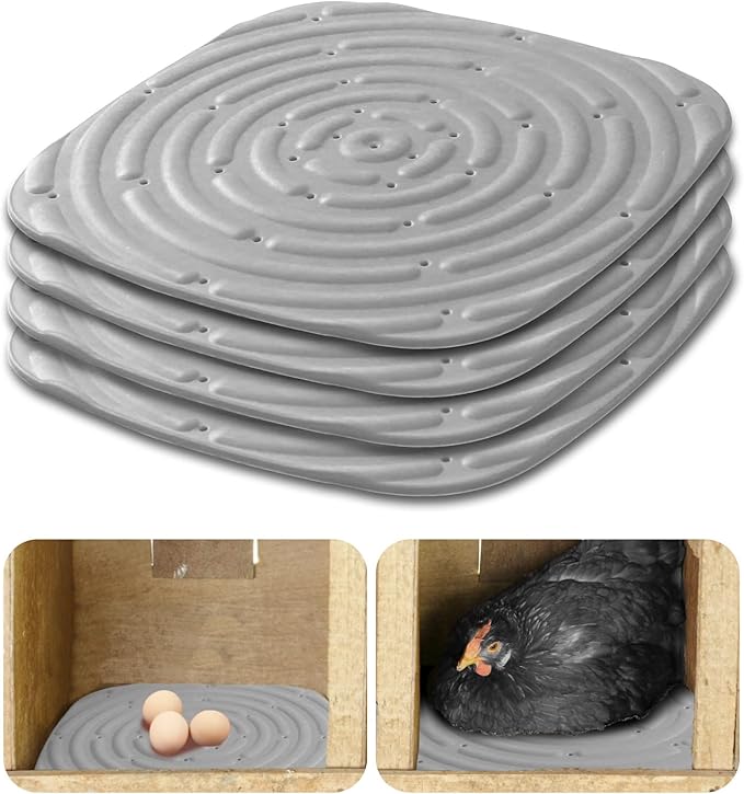 Chicken Nesting Box Pads, Washable Nesting Pads for Chicken Coop Bedding Nest Box Liners Reusable Nesting Pads for Laying Eggs Chicken Coop Accessories Grey 12''x12'' 4 Pictures Skimzy