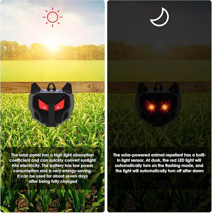 Solar Nocturnal Animal Repeller 8 Pack,Predator Lights for Chicken Coop,Coyote Deterrent Racoon Repellent Outdoor Deer Repellent Solar Predator Deterrent Light Skunk Repellent for Yard Protection