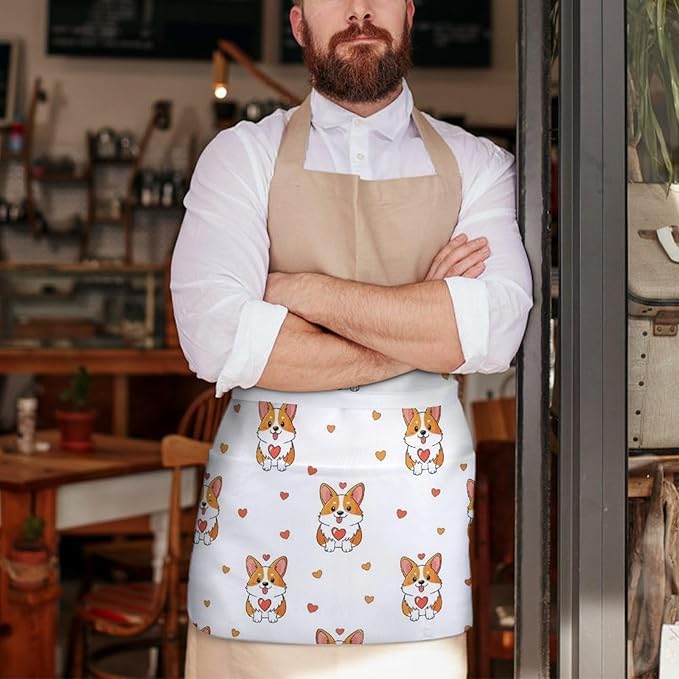 Server Waitress Waist Apron Cooking Kitchen Restaurant Aprons for Women Men