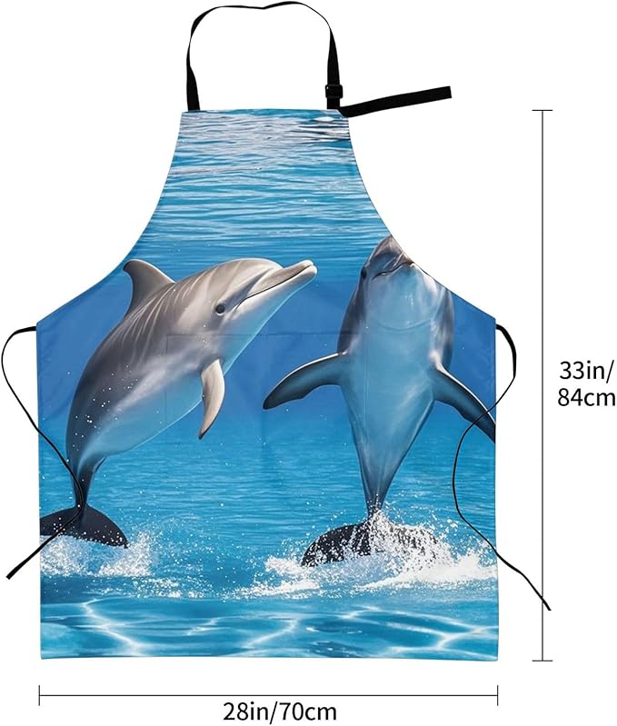 Waterproof Apron Adjustable Bib for Women Men Vintage Nautical White Ship Cooking Aprons Chef Bibs with 2 Pocket