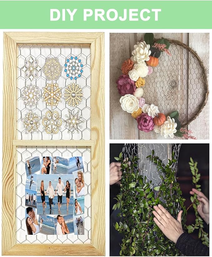 vensovo Garden Poultry Black Chicken Wire - 13.7 '' × 157 '' Chicken Wire for Crafts, Garden Fence Animal Barrier, 0.8 inch Mesh Poultry Netting Fence, Pet/Rabbit/Chicken Wire Fencing