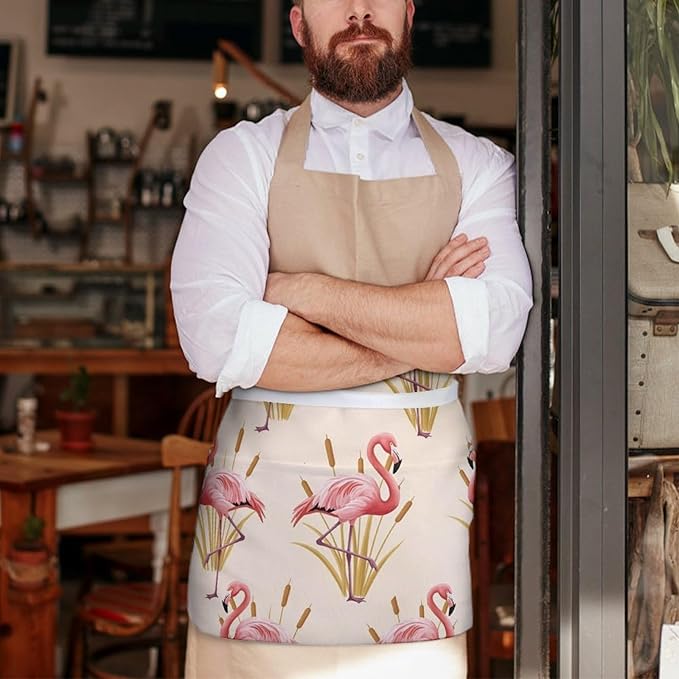 Short 3 Pockets Waist Waiter Waitress Half Apron Waterproof Chef Aprons