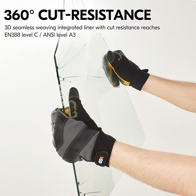 Vgo... Cutproof Gloves,Cut Resistant Gloves,HPPE Anti-cut Liner,Hand Protection,ANSI A3,Touchscreen