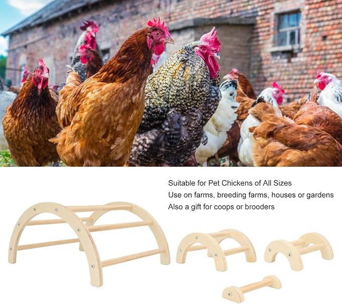 Chicken Perch, Wooden Chicken Roosting Bar Chicken Wood Stand Arch Shape Chicken Toy Multipurpose Bird Perch Stand for Chick Hamsters Gerbils and Small Animals