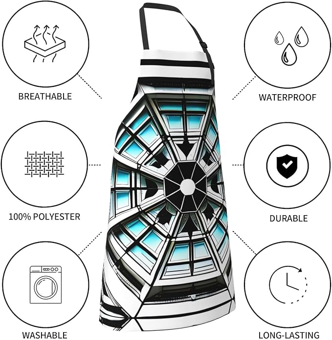 Multidimensional Space Heavy Duty Waterproof Apron with Pockets for AdultsResistant Grilling, Gardening, Painting