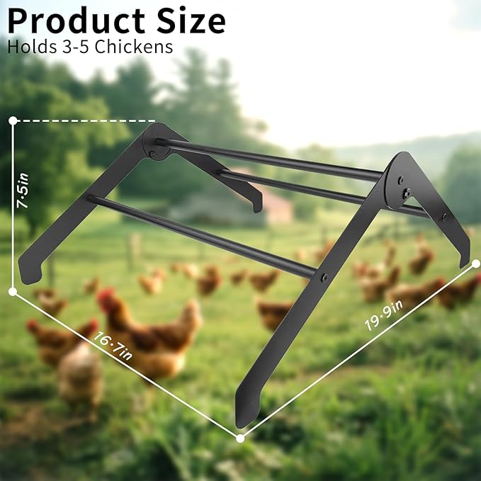 Chicken Perch Roosting Bars for Coop, Adjustable Farm Chicken Perches for Coop, Metal Roost Ladder, Chick Roosting Bars for Brooder, Baby Chicken Toys for Hens Birds, Black
