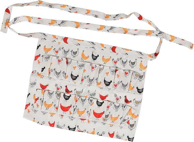Eggs Collecting Apron for Adults, Chicken Egg Gathering Apron with 12 Pockets, Hands - Free Egg Holder for Duck Goose Turkey Eggs, Durable Cloth Farm Apron Size L (Type 7)