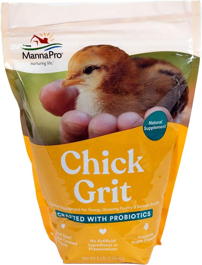 Manna Pro Chick Starter Food 5 Pounds and Chick Grit Digestive Supplement for Young Poultry 5 lbs