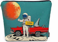 Women Makeup Organizer Bag Astronaut Cosmos Galaxy Space Astronaut Spaceship Flax Cosmetic Bag Makeup Bags Toiletry Bag Accessories Organizer Travel Bags For Home Bathroom Office Hotel Gym