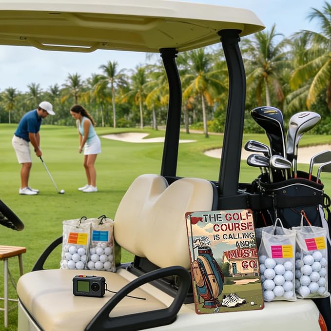 Golf Poster Golf Metal Sign The Golf Course Is Calling And I Must Go Poster Wall Decor Home Garage Bar Restaurant Cafe Bar Pub 12x8 Inch Wall Art Decor