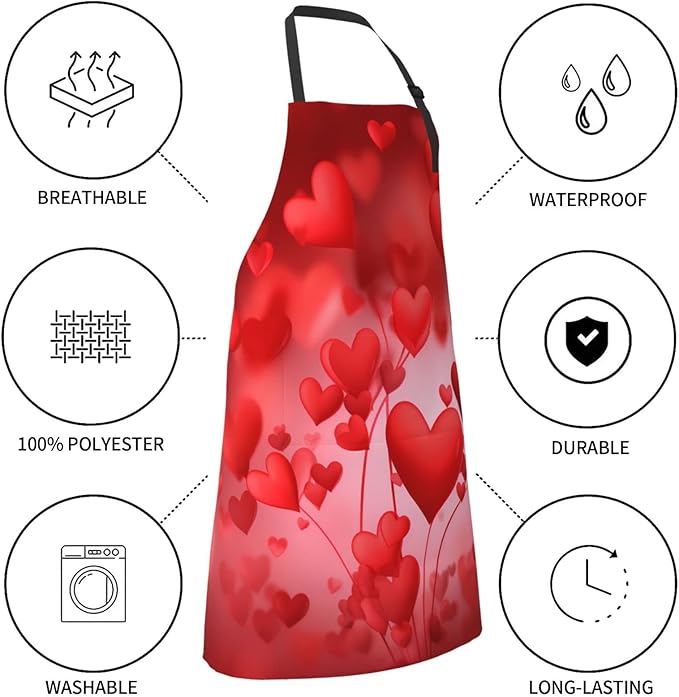 Shark Jumping Home Aprons 2 Pockets 33"×28" for Men Women, Ocean Sea Waterproof Kitchen Cooking Bib