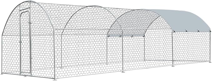 Large Chicken Coops, Chicken Runs for Yard with Cover, 19.6'L x 9.8'W x 6.5'H Walk in Chicken Coop, Poultry Cage Chicken Run Pen, Outdoor Duck Rabbit Cage Poultry Pens for Backyard, Farm, Yard
