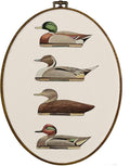 dvhdajed Vintage Mallard Duck Oval Wall Art Decor,Mallard Duck Framed Canvas Art,Retro Cottagecore Ducks Decorations,Retro Ducks Hunting Oval Wall Hanging Decor for Nursery Bedroom,8.7x11.3 Inch