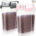 5Lbs /6Qt/5L Airtight Cat Dog Food Storage Container with Upgraded Large Nozzle BPA-Free, Pet Food Storage Containers for Rice, Grain, Pet Food, Flour, Dog Treat Storage-2 Pack （Pink & Black）