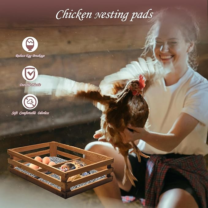 6 Pack Nesting Pads for Chicken Coop 12” x 12” Chicken Nesting Pads Washable Plastic Nesting Box Pads Chicken Coop Accessories for Chicken Hen Box Laying Eggs (Gray)