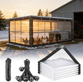 Chicken Coop Covers for Winter with Grommets 18x25 FT Heavy-Duty PVC Cover Waterproof Windproof Protection for Chicken Run, Poultry Cage, Patio Covering, Outdoor Farm Shed, Pheasantry Runway