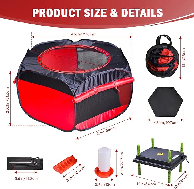Chicken Brooder Box for Chick Starter Kit Upgrade Brooder Box for Chicks Brooder Tent with 10 * 12inch Brooder Heating Plate 4-in-1 Bundles with Chicken Feeder, Waterer (Brooder Set)
