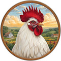 Vintage Chicken Tin Sign Rustic Round Metal Plaque For Farmhouse Porch Outdoor Wall Art Whimsical Yard Decor And Garden Patio Hanging 8 Inch