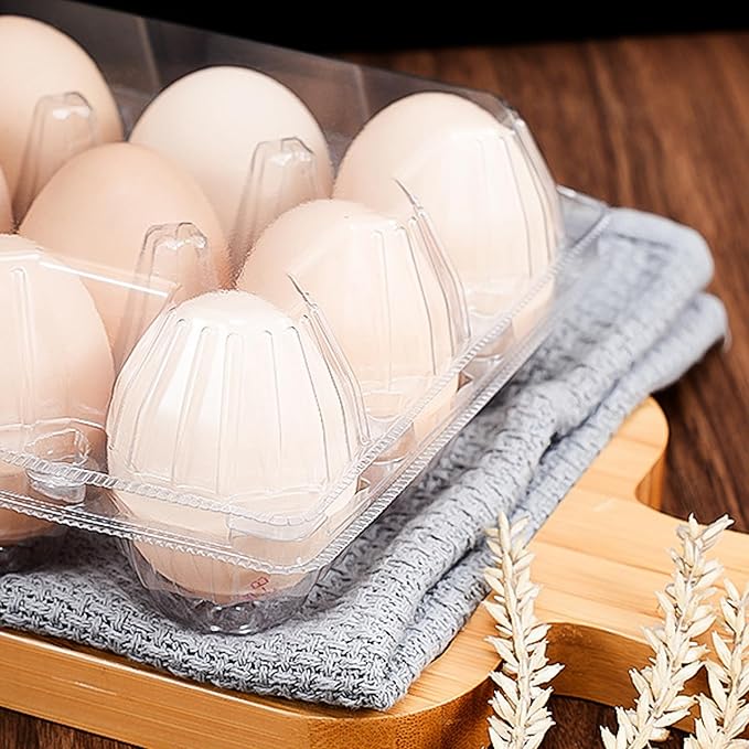 120 Pcs 12 Count Plastic Egg Cartons Cheap Bulk, 3x4 Grids Clear Empty Egg Cartons, Reusable Egg Trays Clear Egg Containers for Fresh Chicken Eggs for Chicken Farm Business Market, Refrigerator Use