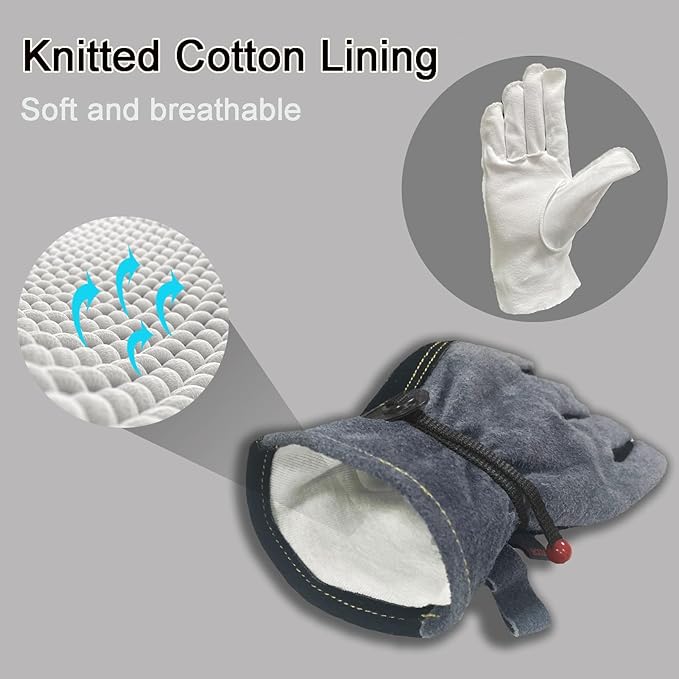 Leather Gardening Gloves for Men, Work Gloves for Welding, Construction, Chainsaw, Farm, Ranch, Yard Work gloves