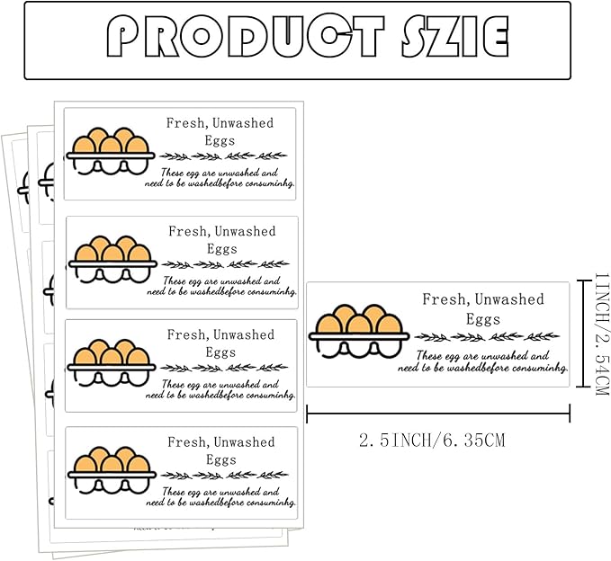 500 Pcs Farm Fresh Eggs Labels Unwashed Fresh Eggs Packaging Stickers Poultry Farmers Quail Egg Producers Stickers for Farmers Market Homestead Fresh Chicken & Quail Egg
